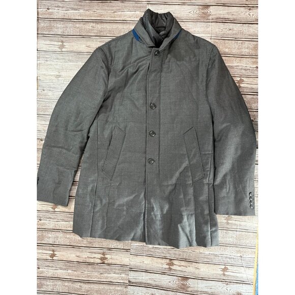 BOGGI MILANO Padded Wool Thermore Jacket Sport Coat Bib Suede Logo sz 52 Grey